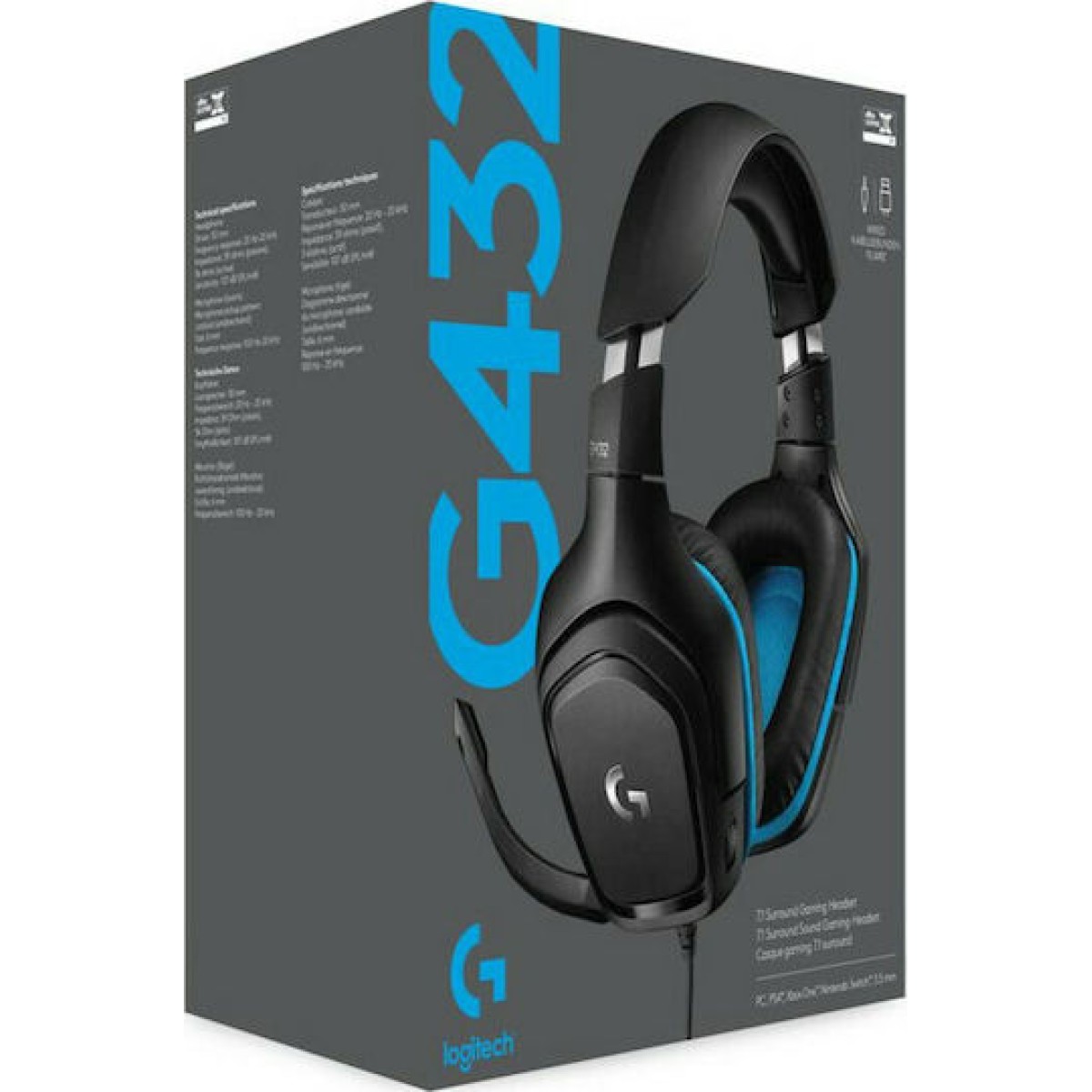 G432 Gaming Headset (schwarz/blau)