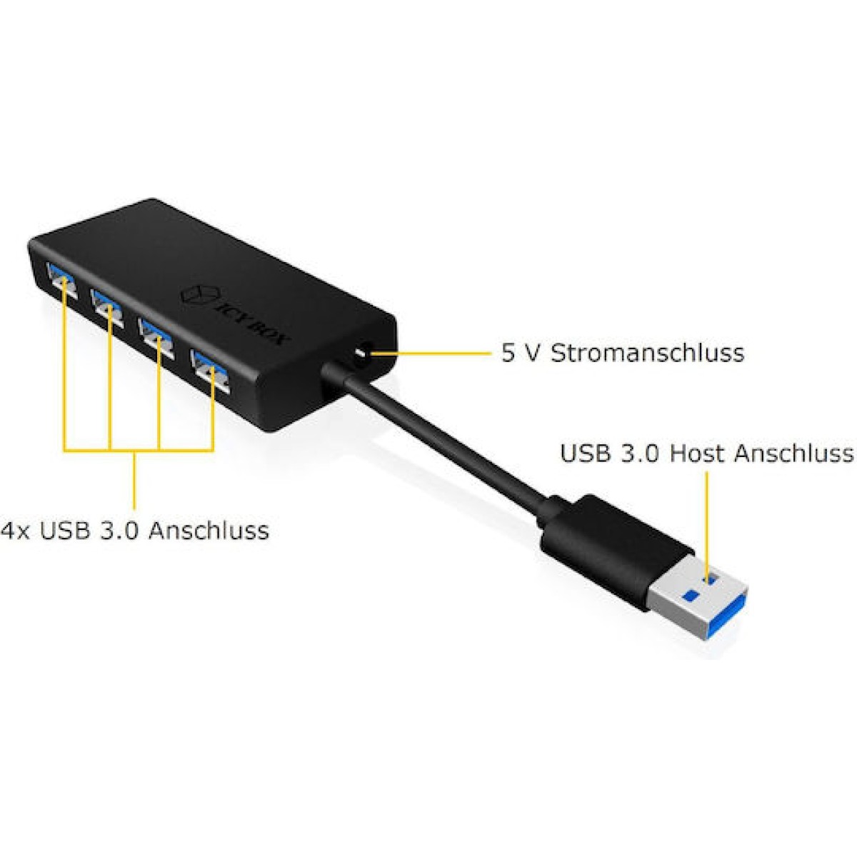 IB-AC6104 USB 3.0 Hub (schwarz)
