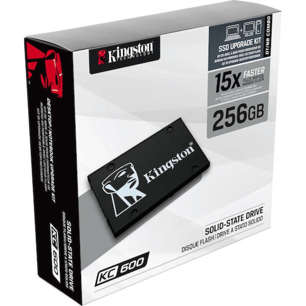 KC600 256 GB (schwarz, SATA 6 Gb/s, 2,5")
