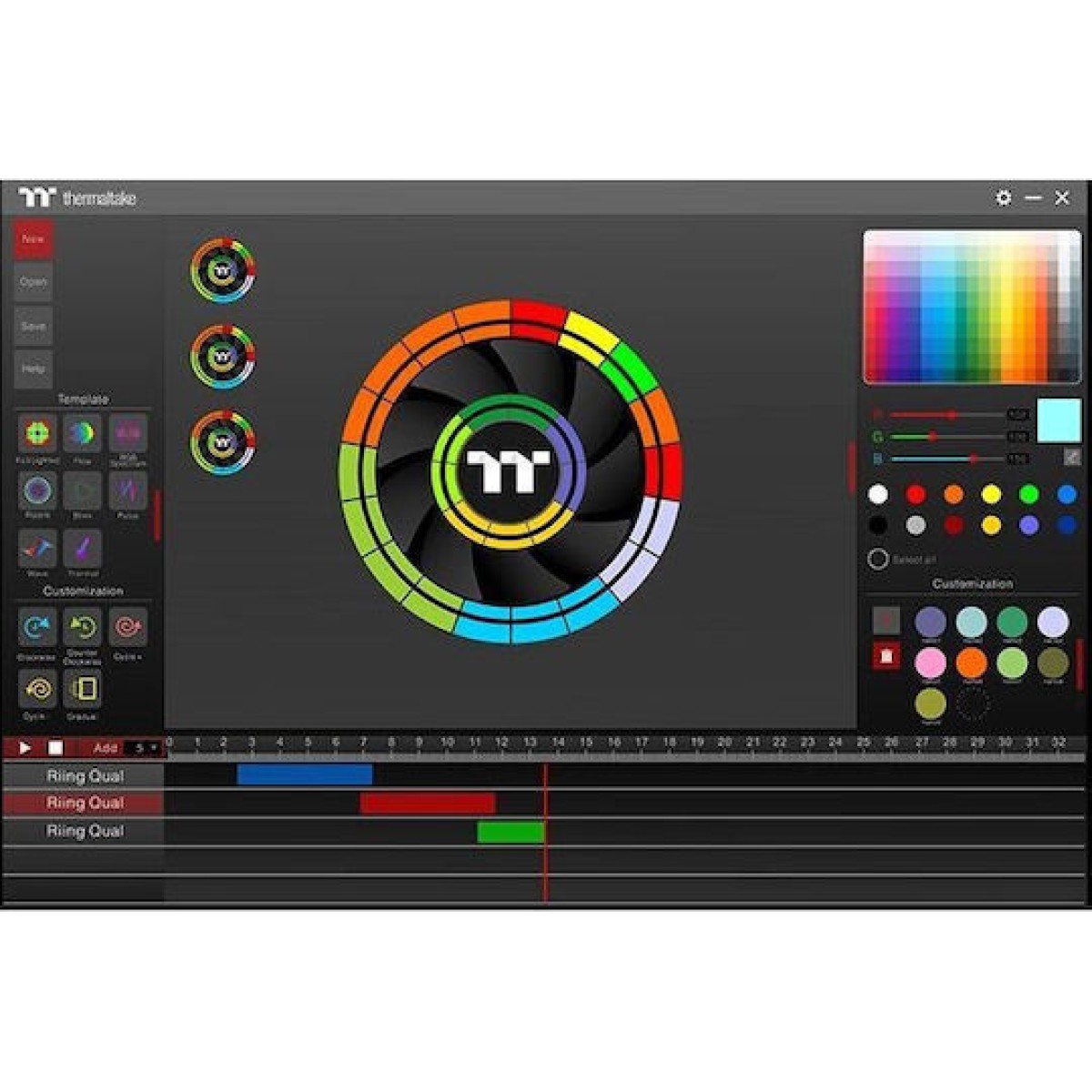 Thermaltake Riing Quad 12 RGB Radiator Fan TT Premium Case Fan 120mm με Σύνδεση 9-Pin