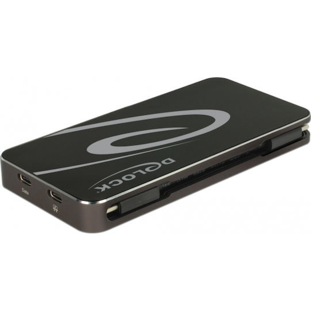 DeLock USB-C Docking Station με HDMI/DisplayPort 4K PD και συνδεση 3 Οθονών Μαύρο (87773)