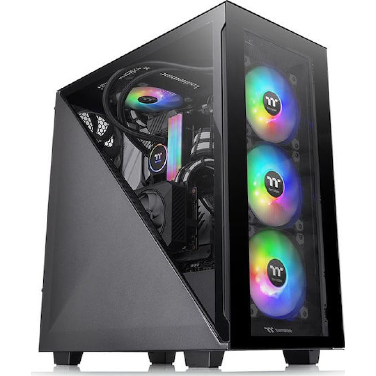 Thermaltake Divider 300 TG Gaming Midi Tower Κουτί Υπολογιστή με Πλαϊνό Παράθυρο Μαύρο