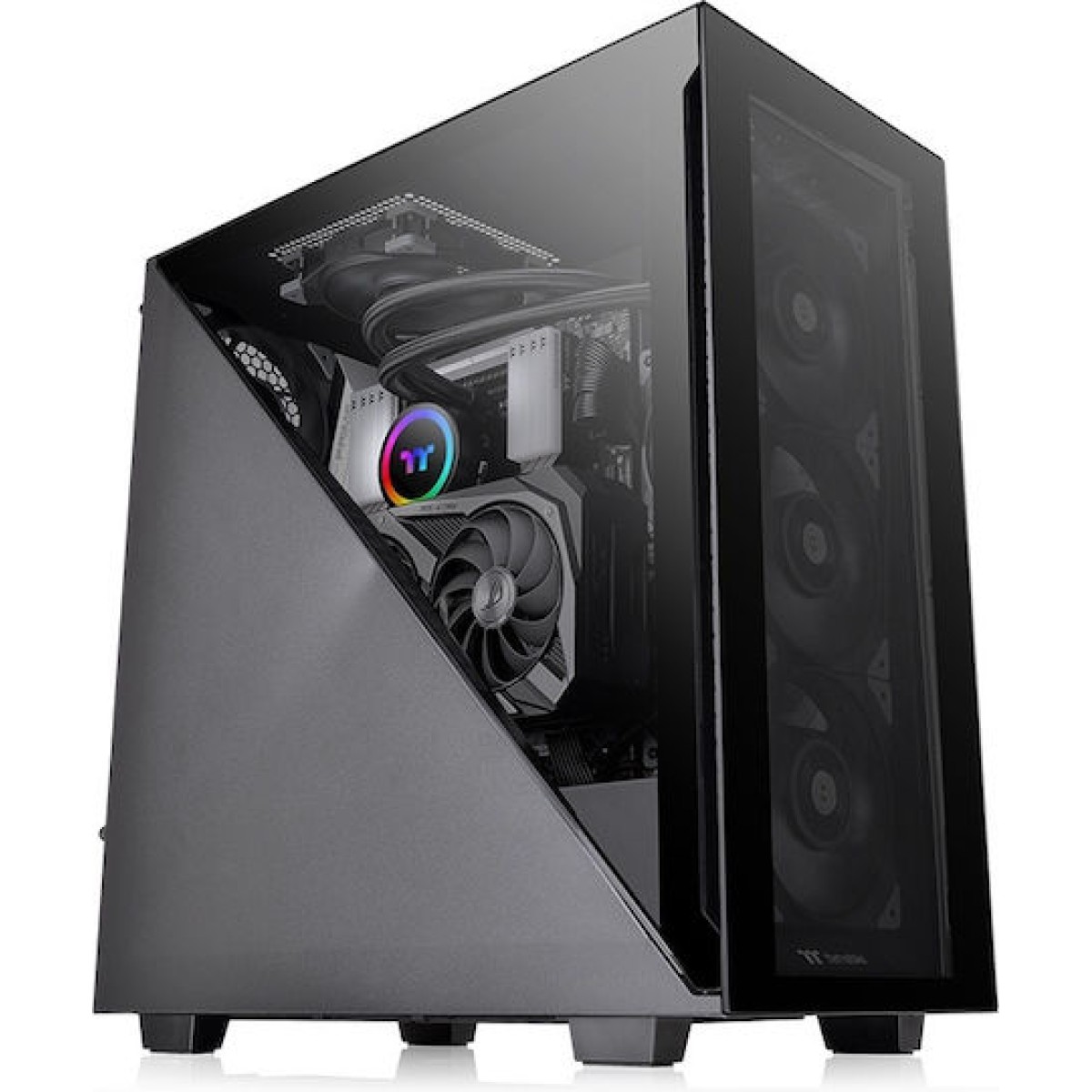 Thermaltake Divider 300 TG Gaming Midi Tower Κουτί Υπολογιστή με Πλαϊνό Παράθυρο Μαύρο