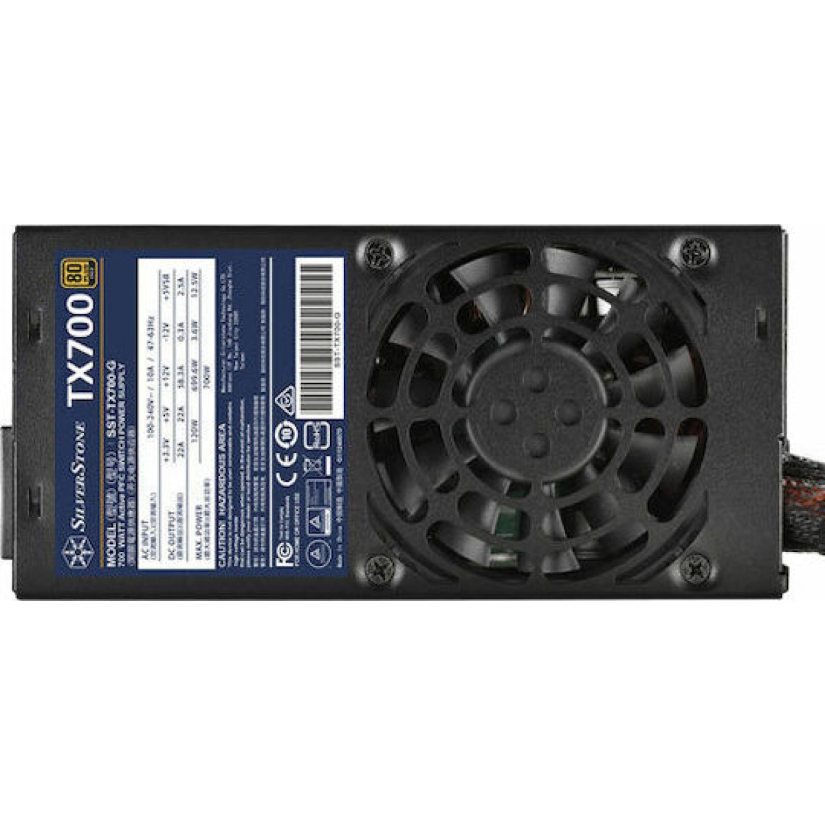 Silverstone 700W Μαύρο Τροφοδοτικό Υπολογιστή Full Wired 80 Plus Gold (SST-TX700-G)