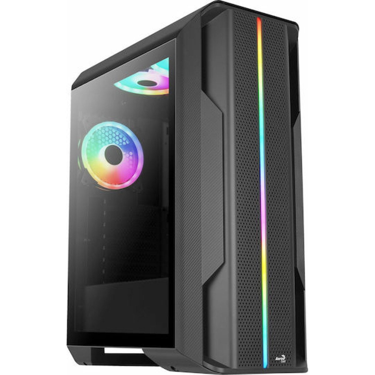 Aerocool Splinter Duo Gaming Midi Tower Κουτί Υπολογιστή με Πλαϊνό Παράθυρο και RGB Φωτισμό Μαύρο