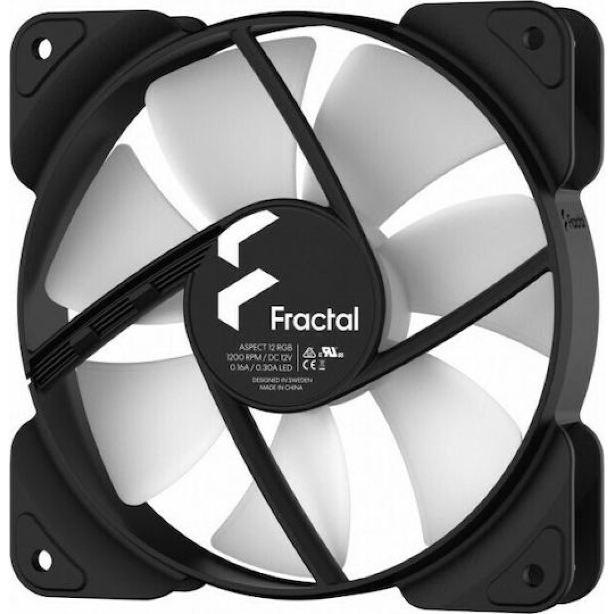 Fractal Design Aspect 12 RGB Black Frame Case Fan 120mm με Σύνδεση 4-Pin PWM 3τμχ