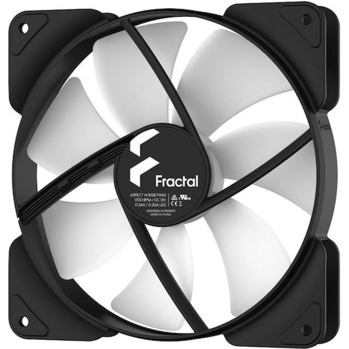 Fractal Design Aspect 14 RGB Black Frame Case Fan 140mm με Σύνδεση 4-Pin PWM 3τμχ