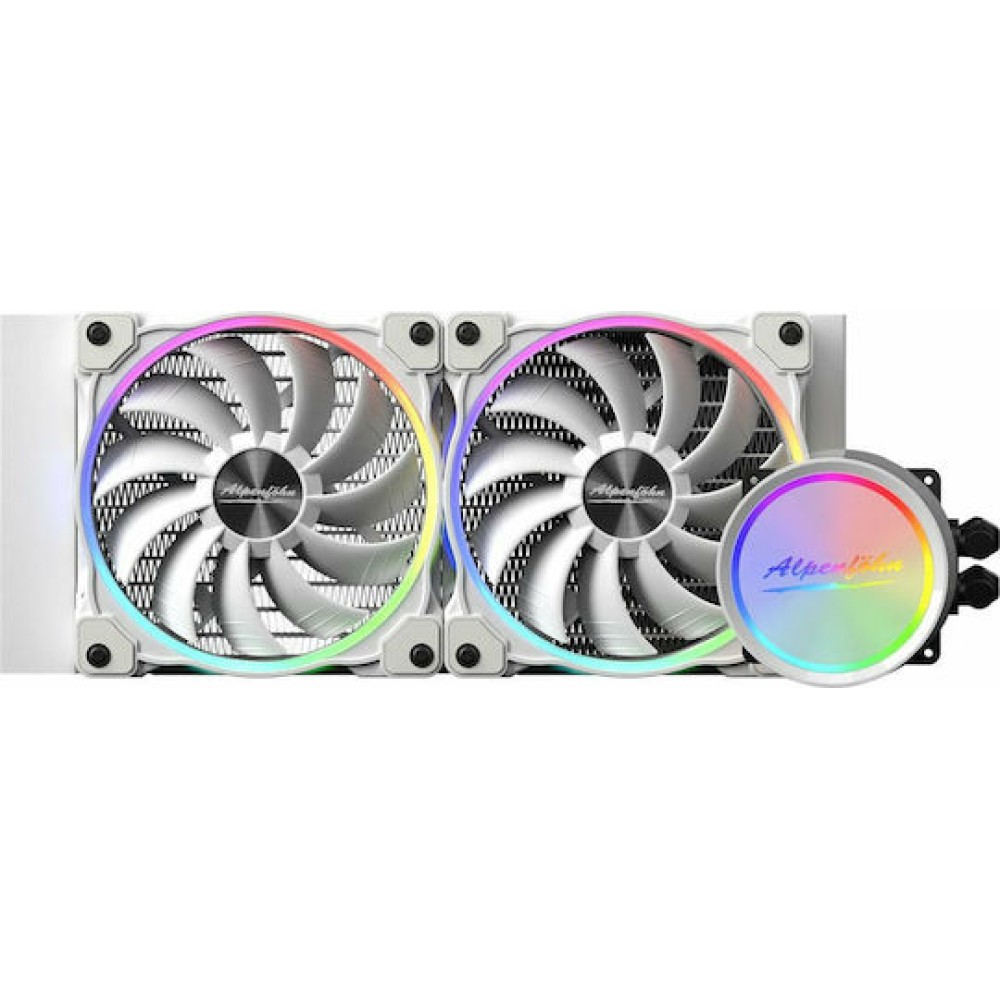 Alpenfoehn Gletscherwasser 240 ARGB Υδρόψυξη Επεξεργαστή Διπλού Ανεμιστήρα 120mm για Socket AM4/AM5/1200/115x Λευκή