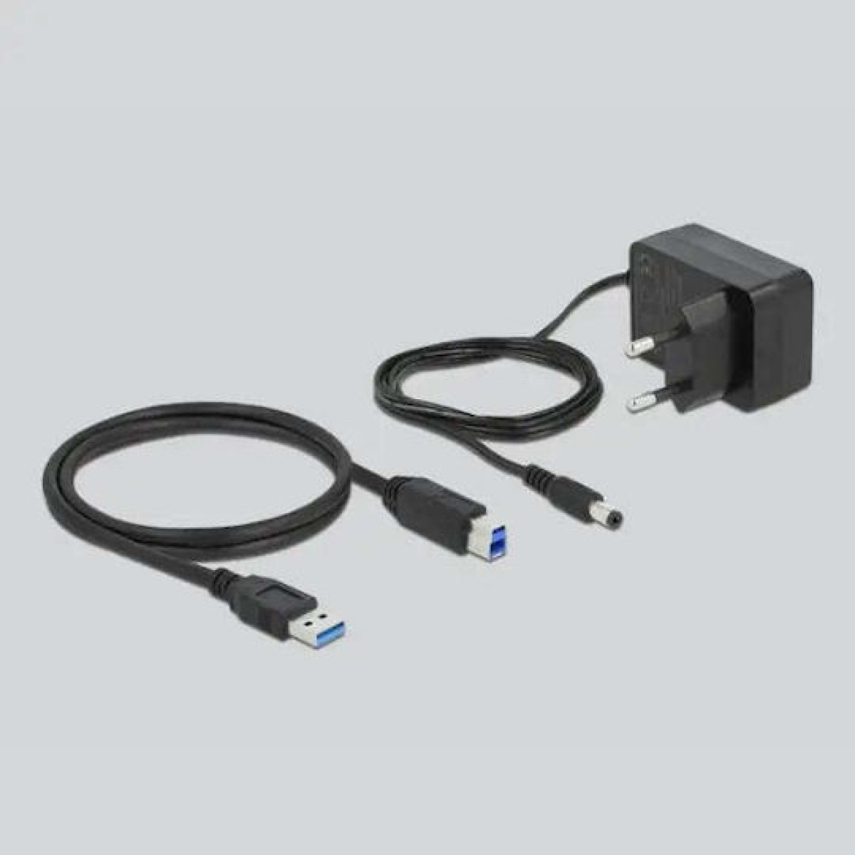 USB 3.2 Gen 1 Hub mit 4 Ports + 1 Schnellladeport (grau, mit Schalter und Beleuchtung)