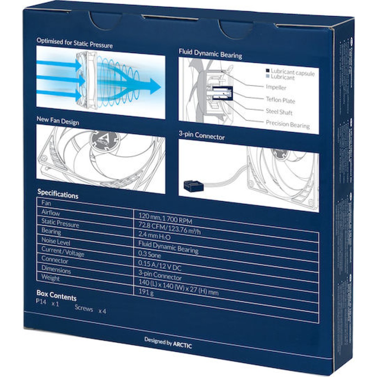 P14 140x140x27 (schwarz, Einzellüfter, 140 mm)
