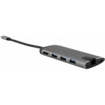 USB-C Multiport-Hub (grau, HDMI, USB-A, RJ-45)