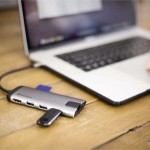 USB-C Multiport-Hub (grau, HDMI, USB-A, RJ-45)