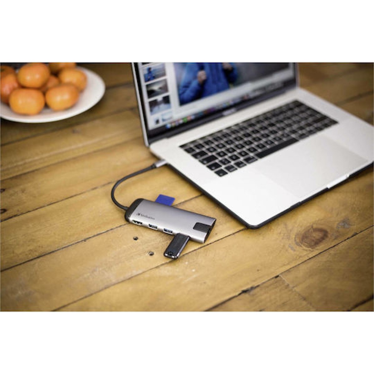 USB-C Multiport-Hub (grau, HDMI, USB-A, RJ-45)