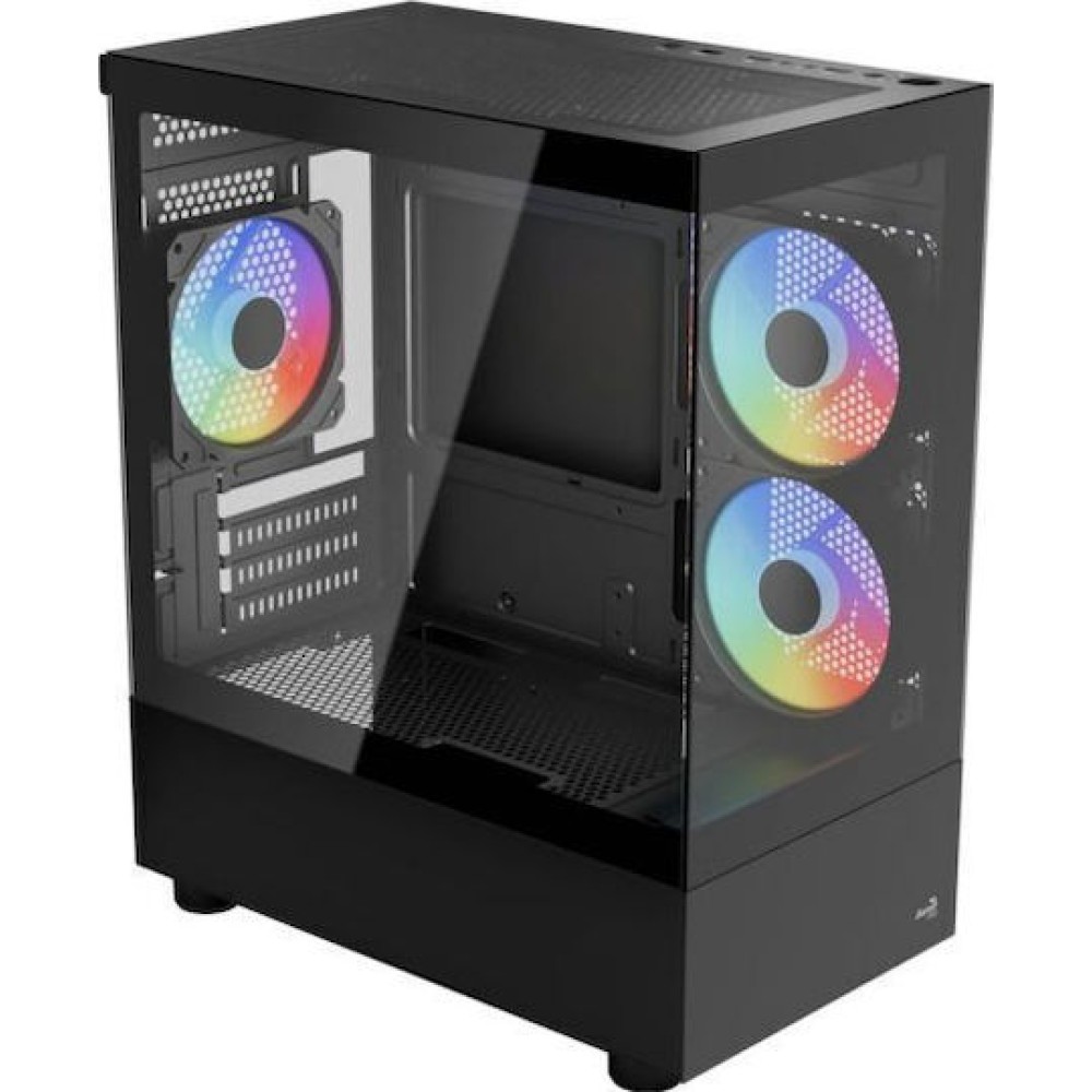 Aerocool Viewport Mini Mini Tower Κουτί Υπολογιστή με Πλαϊνό Παράθυρο και RGB Φωτισμό Μαύρο