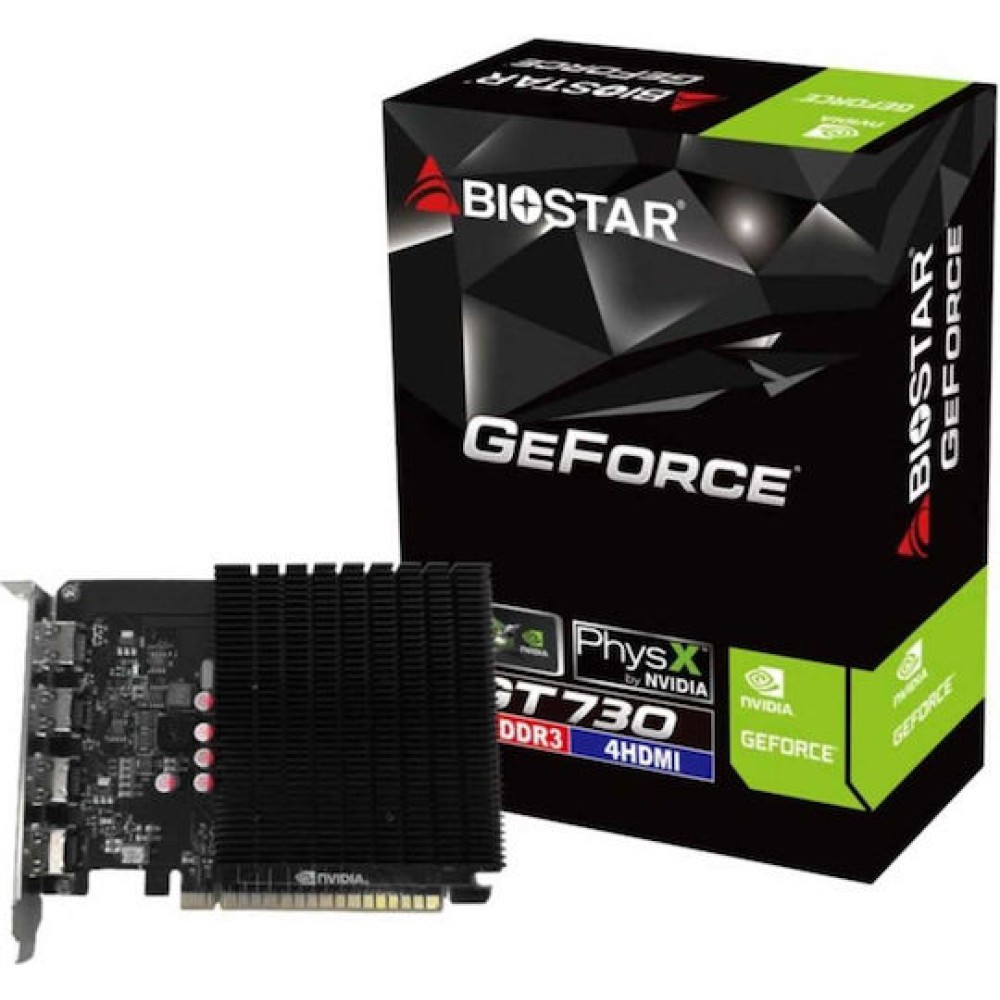 Biostar GeForce GT 730 4GB GDDR3 Κάρτα Γραφικών