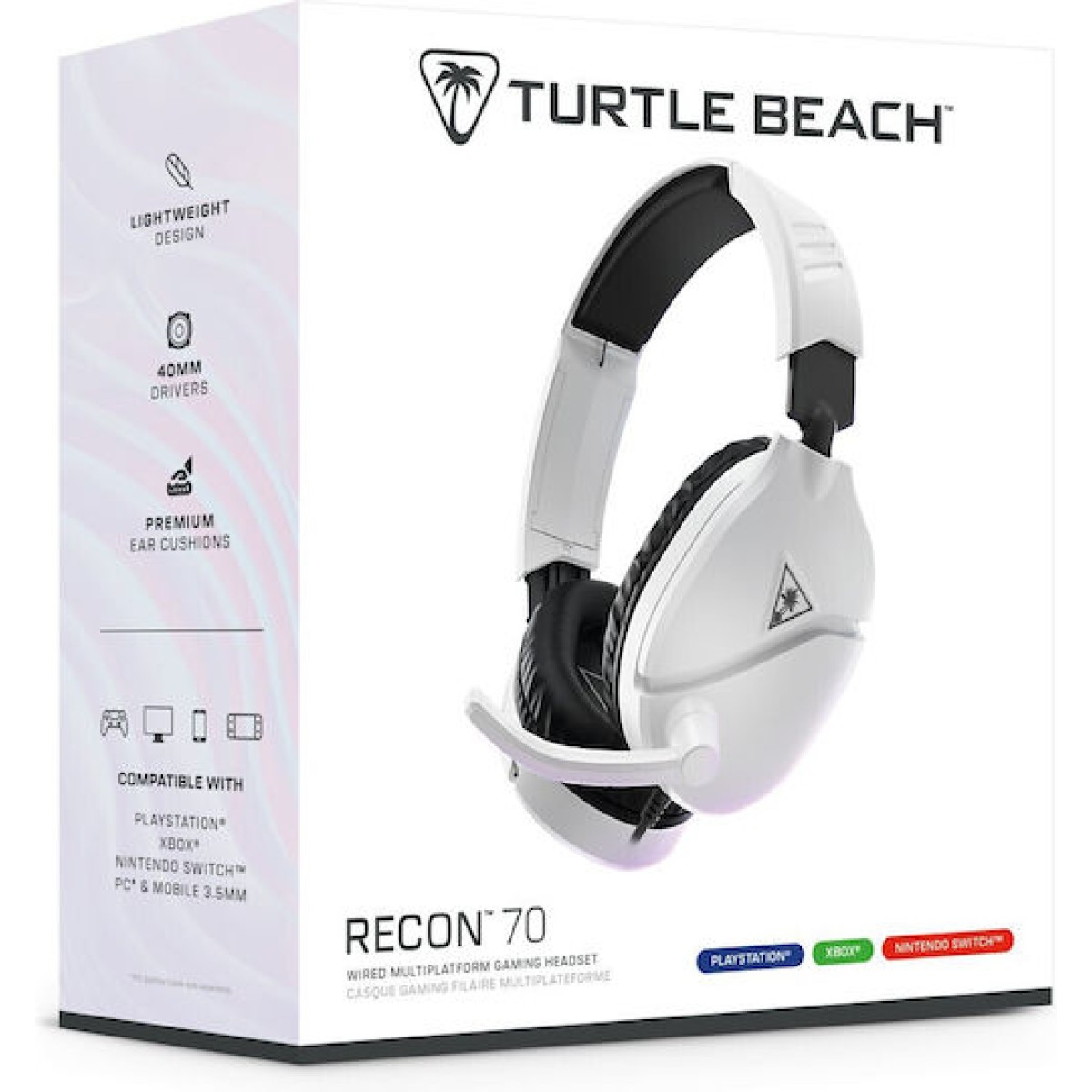 Turtle Beach Recon 70 Over Ear Gaming Headset με σύνδεση 3.5mm Λευκό