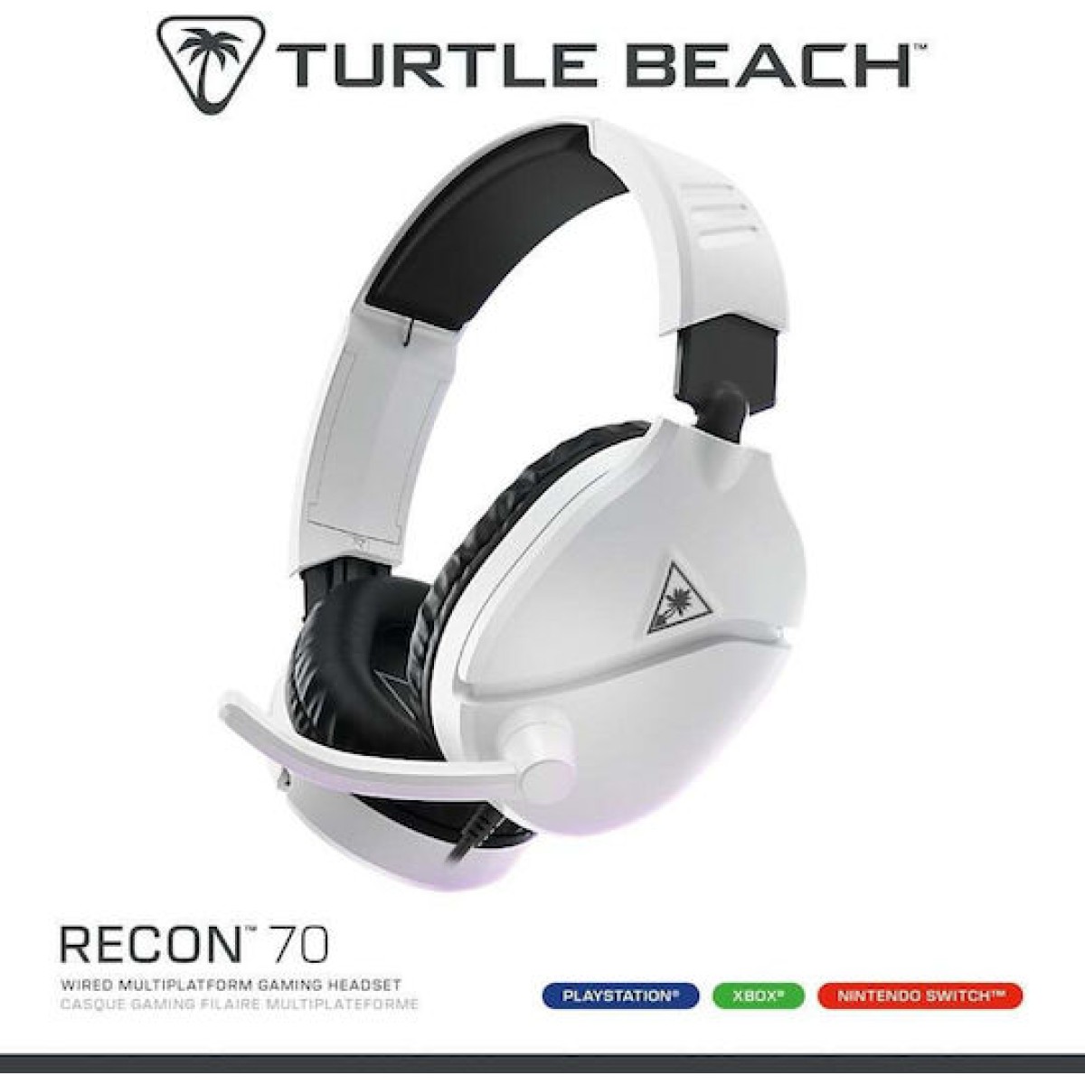 Turtle Beach Recon 70 Over Ear Gaming Headset με σύνδεση 3.5mm Λευκό