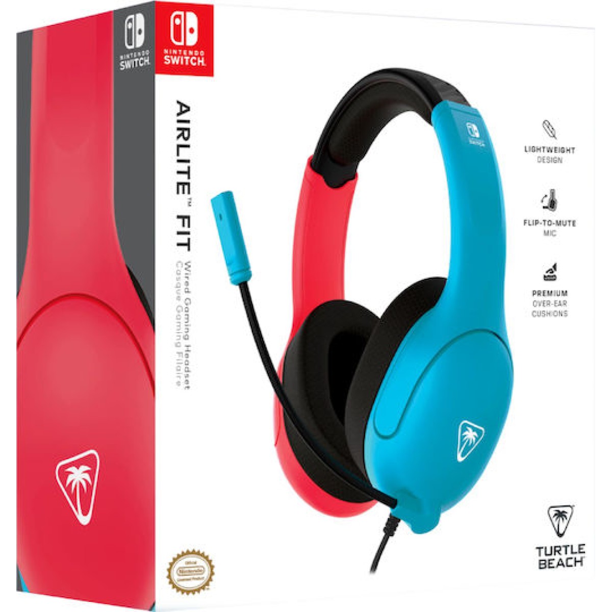 Turtle Beach Airlite Fit Over Ear Gaming Headset με σύνδεση 3.5mm Κόκκινο / Μπλε for Nintendo Switch