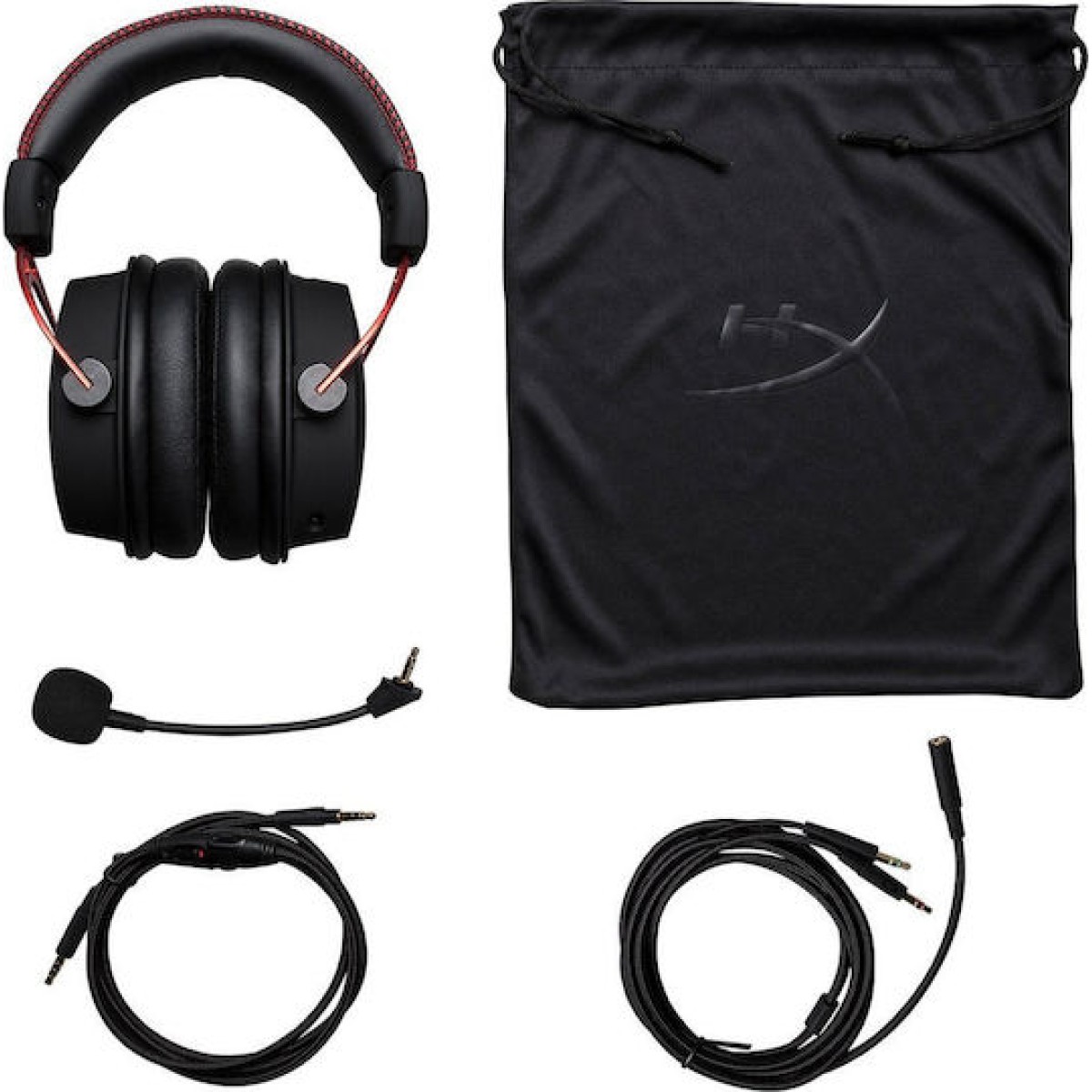 HyperX Cloud Alpha Over Ear Gaming Headset με σύνδεση 3.5mm / 2x3.5mm Κόκκινο