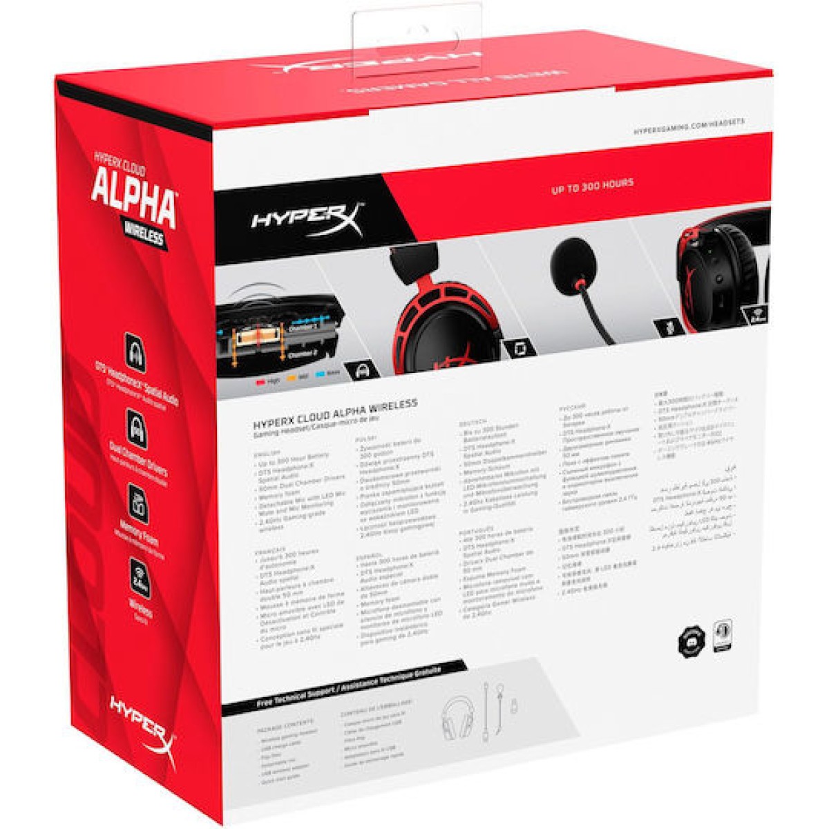 HyperX Cloud Alpha Ασύρματο Over Ear Gaming Headset με σύνδεση USB Black/Red