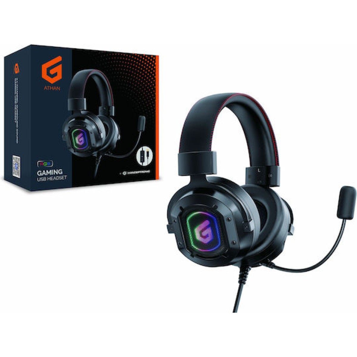 Conceptronic ATHAN02B Over Ear Gaming Headset με σύνδεση USB