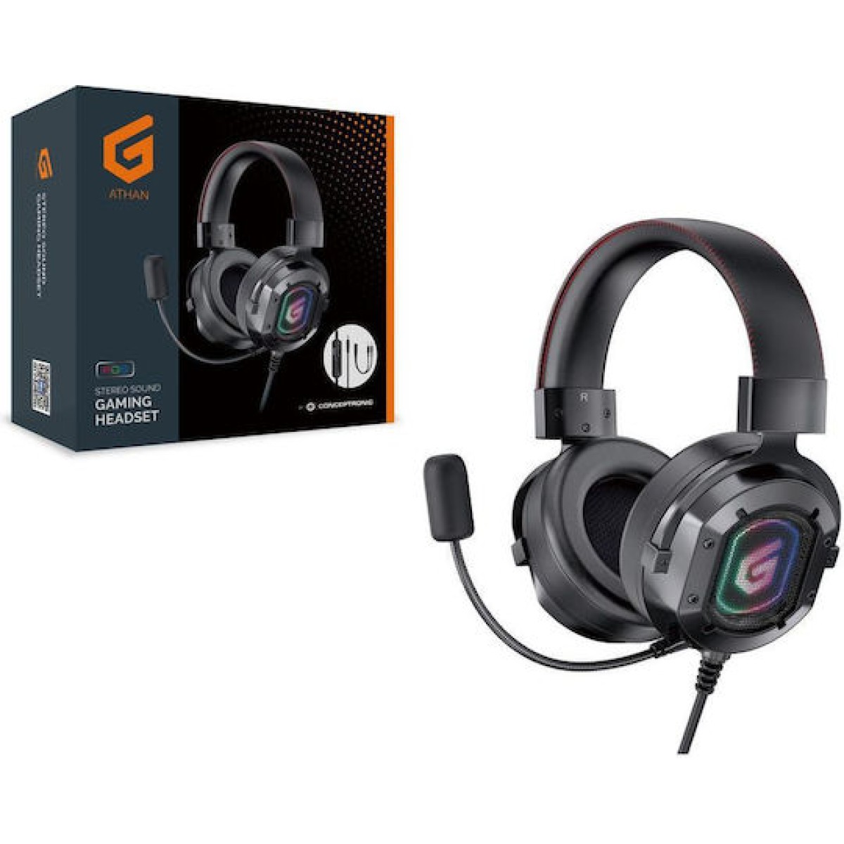 Conceptronic ATHAN03B Over Ear Gaming Headset με σύνδεση 3.5mm