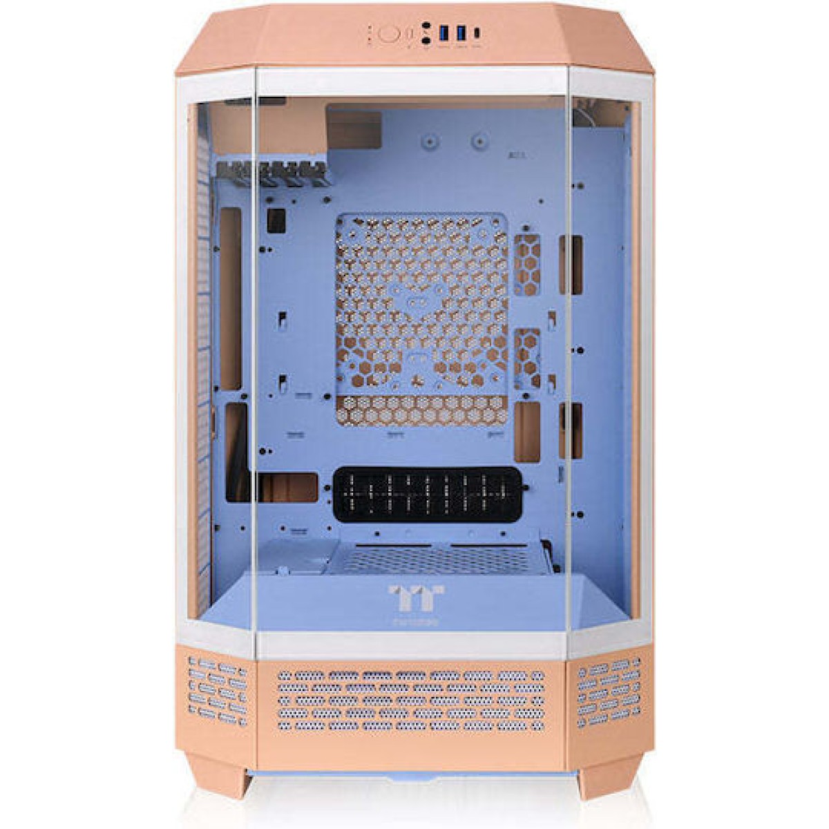 Thermaltake The Tower 300 Micro Tower Κουτί Υπολογιστή με Πλαϊνό Παράθυρο και RGB Φωτισμό Peach Fuzz