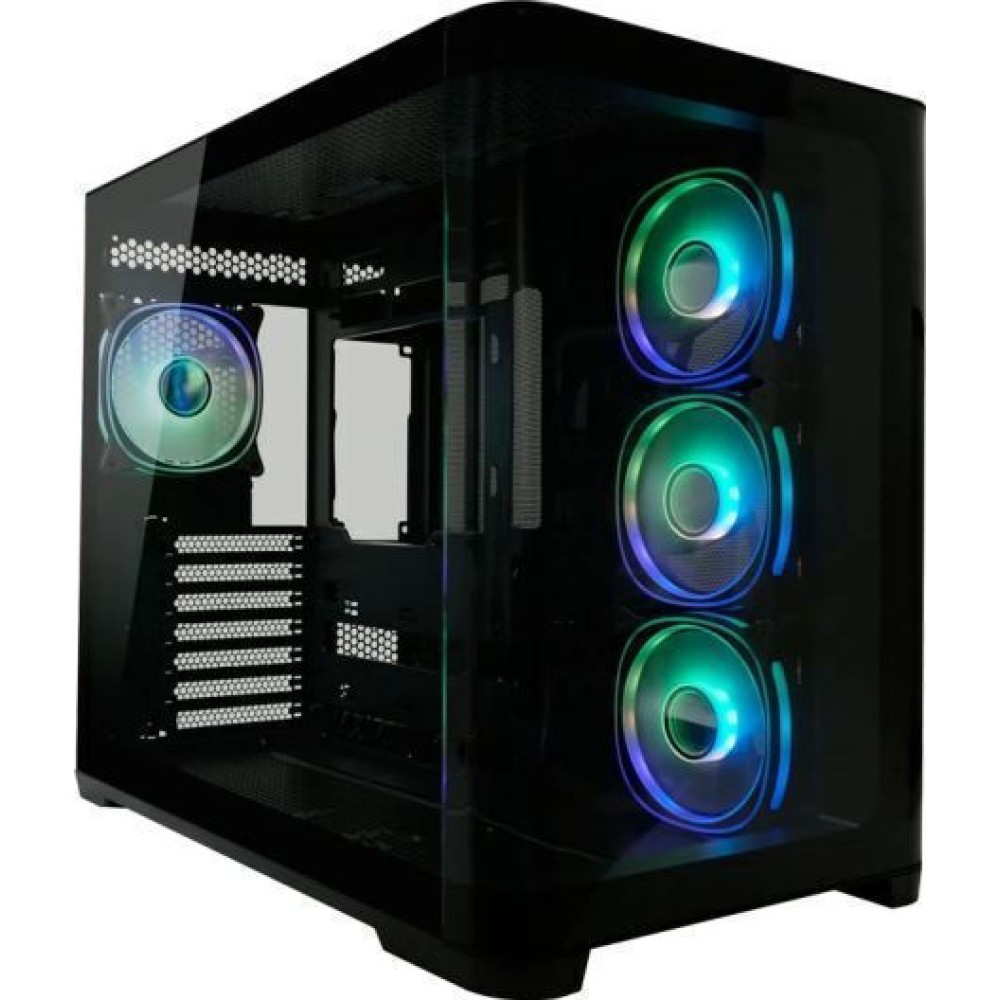 LC-Power Gaming 8001B Pro-Storm Light Midi Tower Κουτί Υπολογιστή με Πλαϊνό Παράθυρο και RGB Φωτισμό Μαύρο