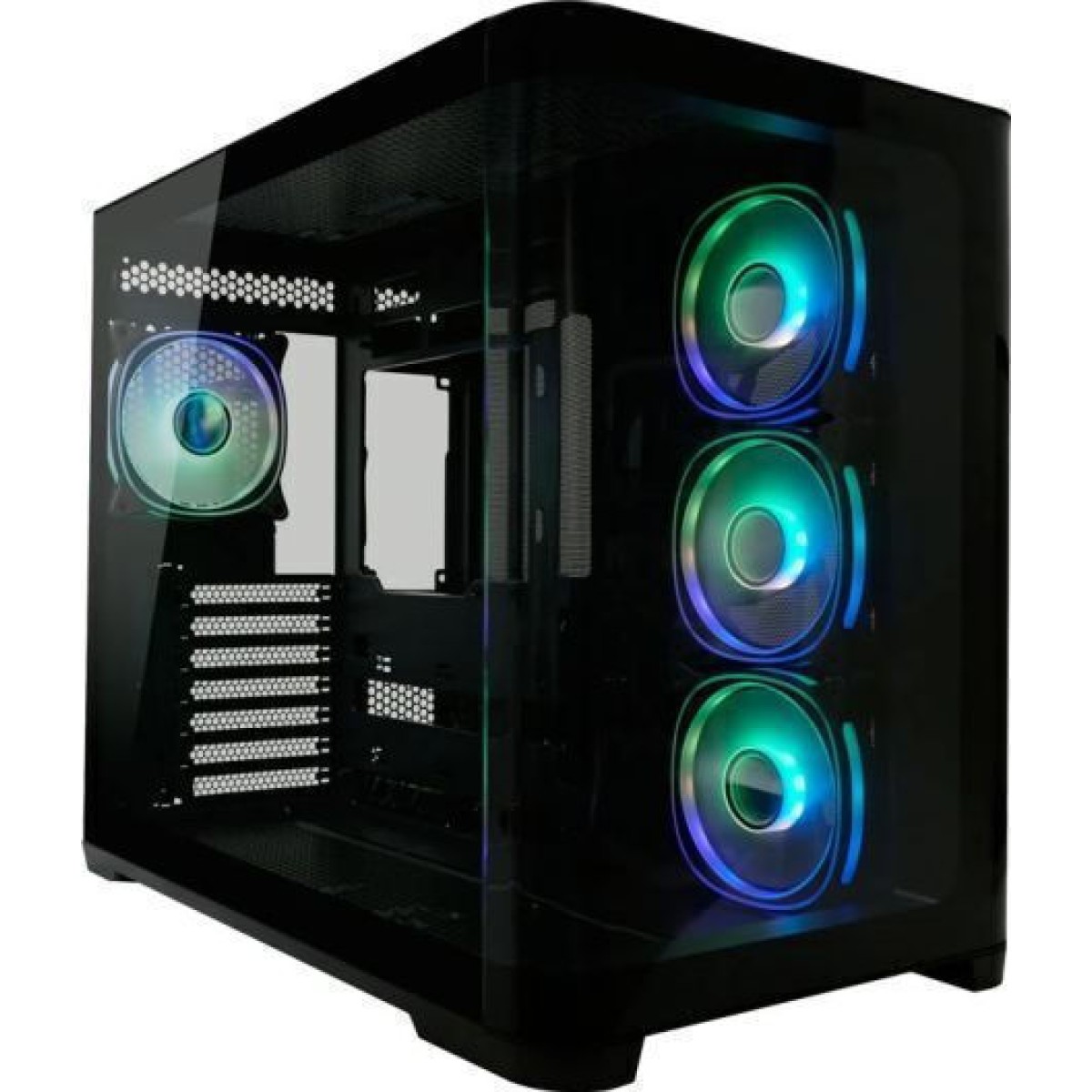 LC-Power Gaming 8001B Pro-Storm Light Midi Tower Κουτί Υπολογιστή με Πλαϊνό Παράθυρο και RGB Φωτισμό Μαύρο