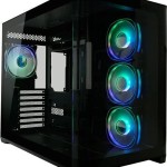 LC-Power Gaming 8001B Pro-Storm Light Midi Tower Κουτί Υπολογιστή με Πλαϊνό Παράθυρο και RGB Φωτισμό Μαύρο