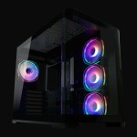 LC-Power Gaming 8001B Pro-Storm Light Midi Tower Κουτί Υπολογιστή με Πλαϊνό Παράθυρο και RGB Φωτισμό Μαύρο