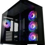 LC-Power Gaming 8001B Pro-Storm Light Midi Tower Κουτί Υπολογιστή με Πλαϊνό Παράθυρο και RGB Φωτισμό Μαύρο
