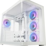 LC-Power Gaming 8001W Pro-Storm Light Midi Tower Κουτί Υπολογιστή με Πλαϊνό Παράθυρο και RGB Φωτισμό Λευκό