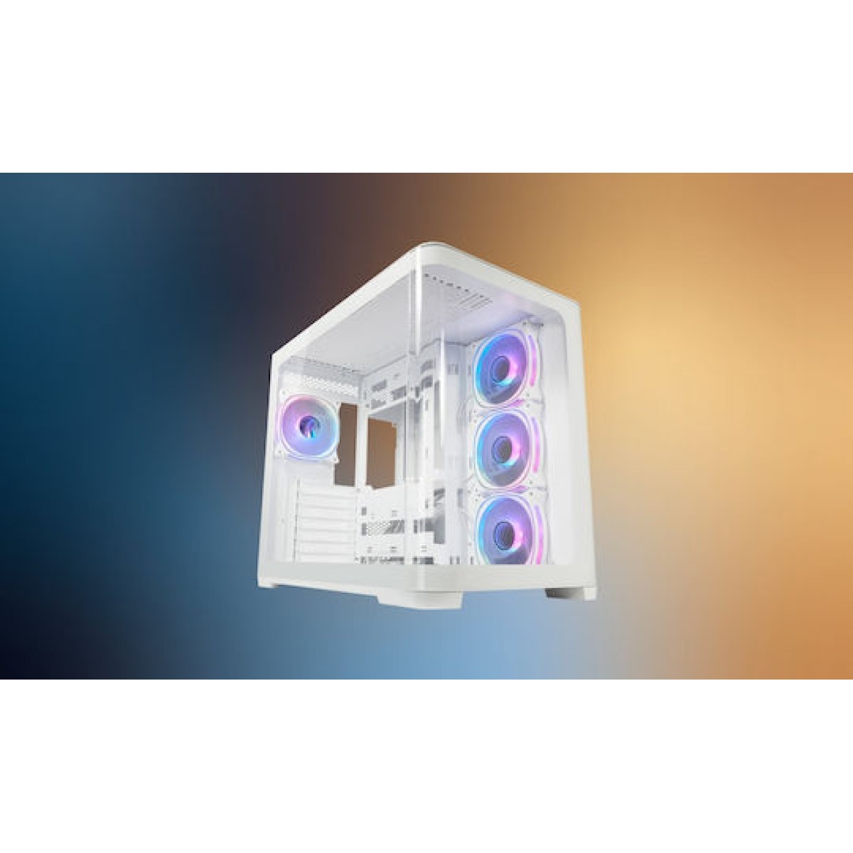 LC-Power Gaming 8001W Pro-Storm Light Midi Tower Κουτί Υπολογιστή με Πλαϊνό Παράθυρο και RGB Φωτισμό Λευκό