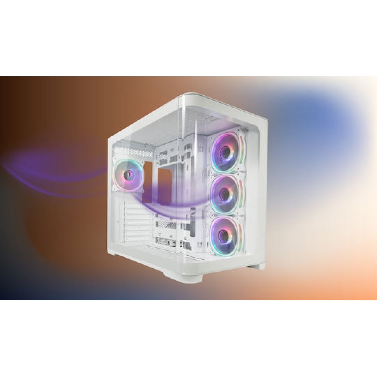 LC-Power Gaming 8001W Pro-Storm Light Midi Tower Κουτί Υπολογιστή με Πλαϊνό Παράθυρο και RGB Φωτισμό Λευκό