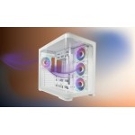 LC-Power Gaming 8001W Pro-Storm Light Midi Tower Κουτί Υπολογιστή με Πλαϊνό Παράθυρο και RGB Φωτισμό Λευκό