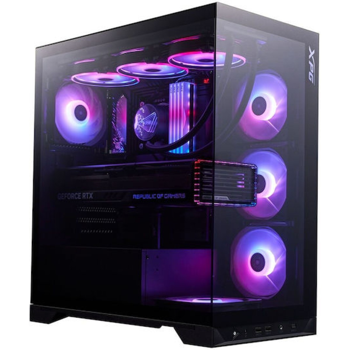 Adata Invader X Midi Tower Κουτί Υπολογιστή με Πλαϊνό Παράθυρο Μαύρο