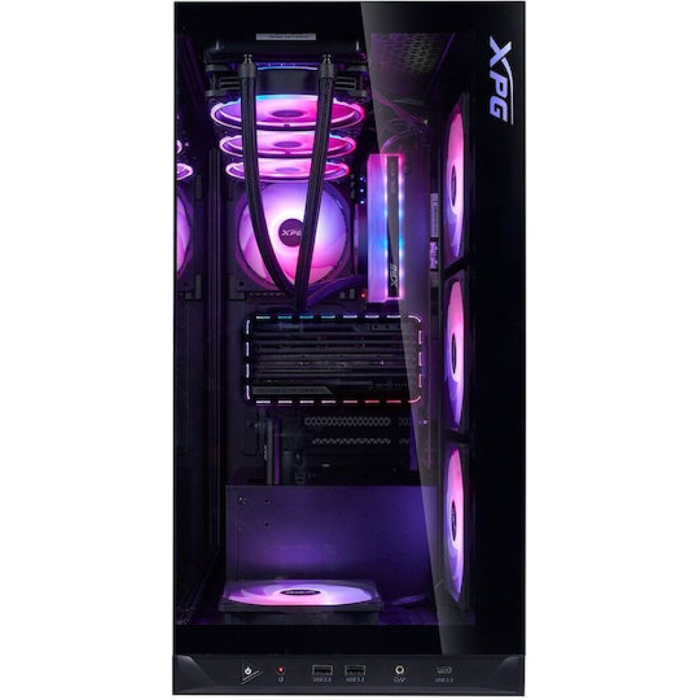 Adata Invader X Midi Tower Κουτί Υπολογιστή με Πλαϊνό Παράθυρο Μαύρο