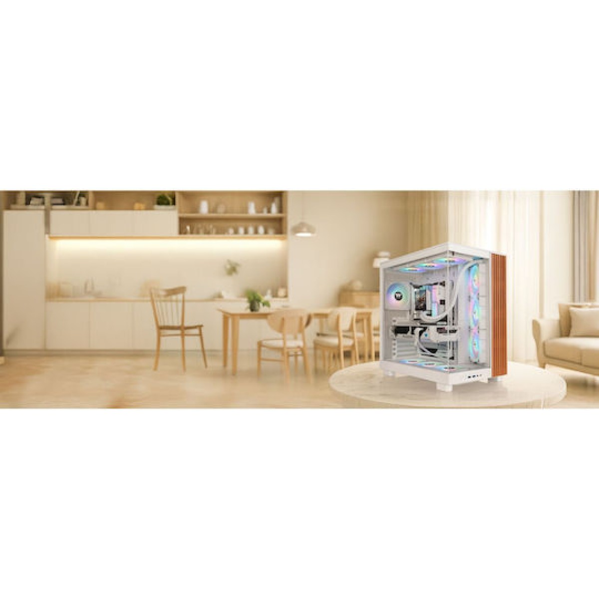 Thermaltake View 380 XL WS ARGB Gaming Midi Tower Κουτί Υπολογιστή με Πλαϊνό Παράθυρο Snow