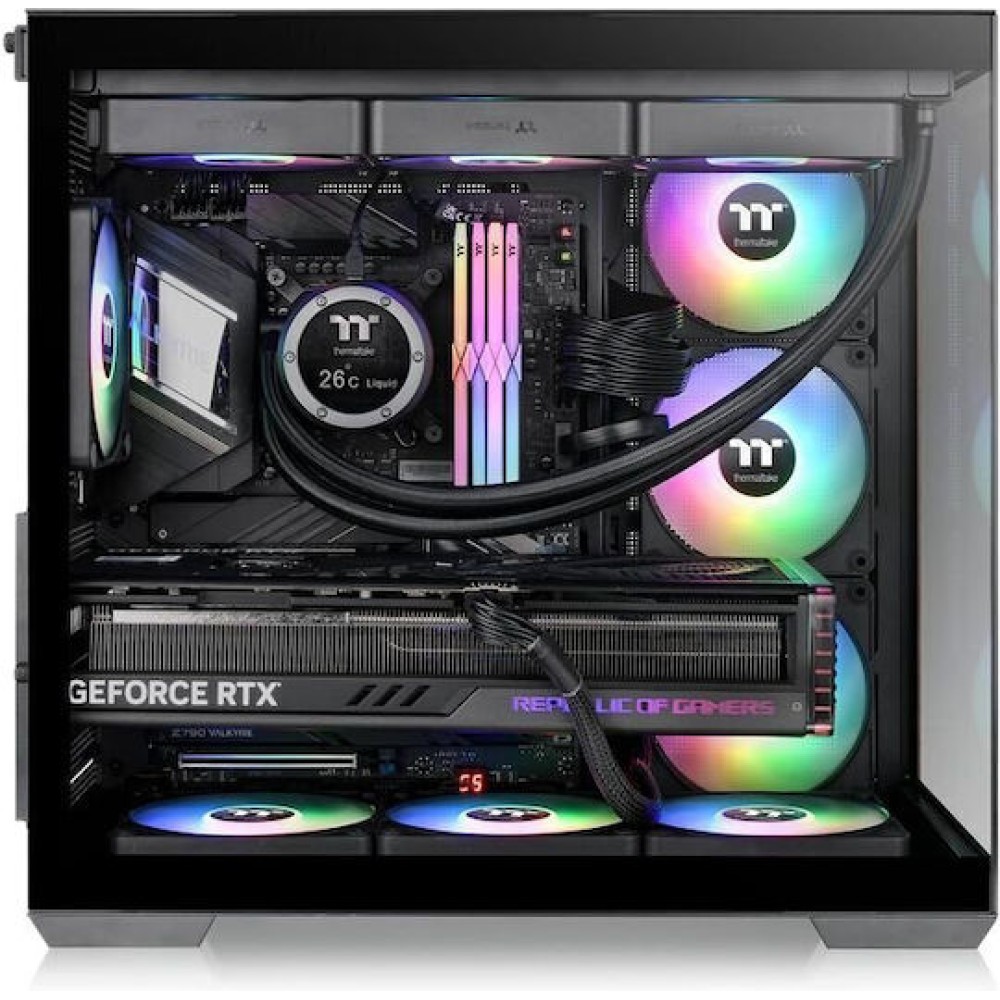 Thermaltake View 380 WS ARGB Gaming Midi Tower Κουτί Υπολογιστή με Πλαϊνό Παράθυρο Μαύρο