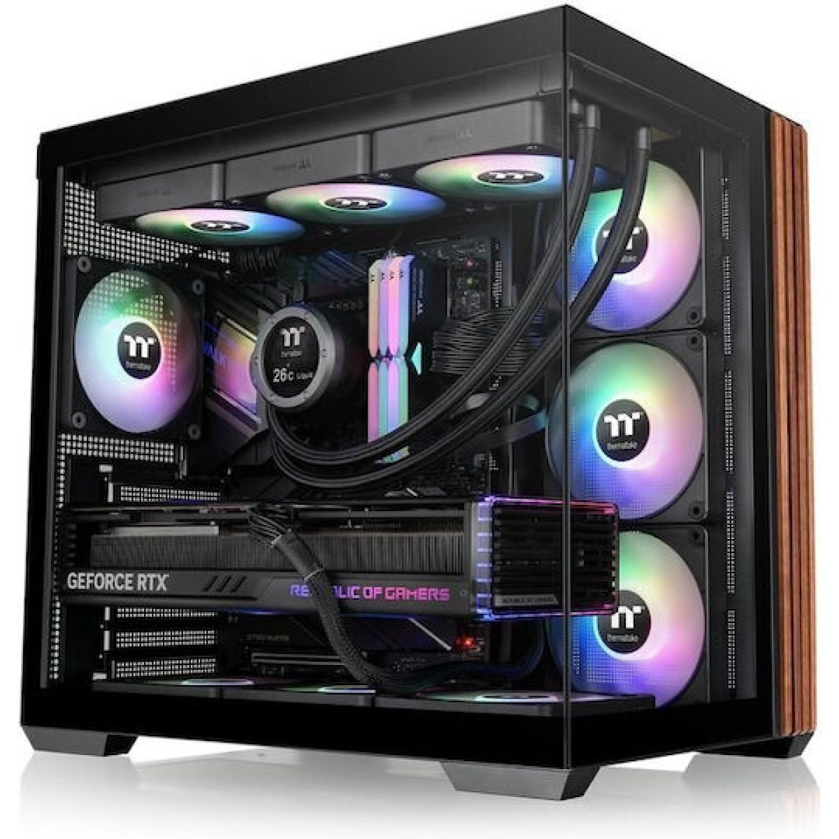 Thermaltake View 380 WS ARGB Gaming Midi Tower Κουτί Υπολογιστή με Πλαϊνό Παράθυρο Μαύρο