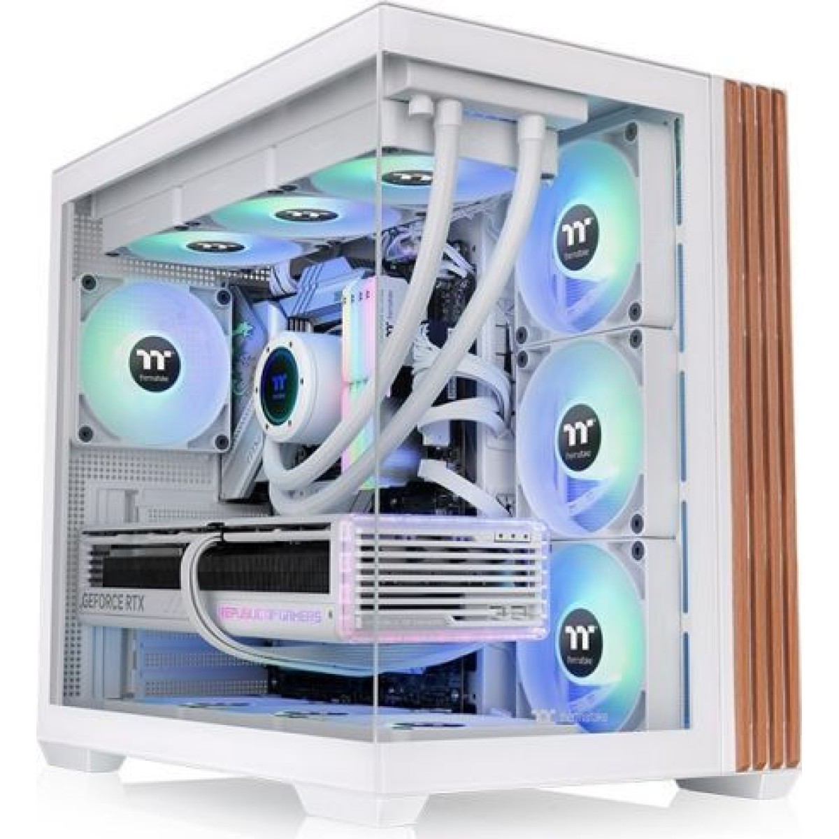 Thermaltake View 380 WS ARGB Gaming Midi Tower Κουτί Υπολογιστή με Πλαϊνό Παράθυρο Snow White