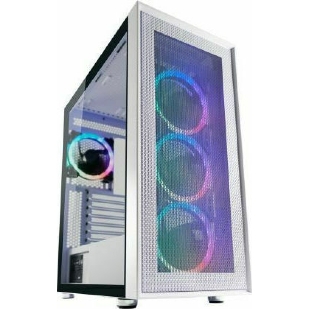 LC-Power Gaming Wanderer X Midi Tower Κουτί Υπολογιστή με Πλαϊνό Παράθυρο και RGB Φωτισμό Λευκό