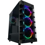 LC-Power Gaming 709B - Solar_System_X Midi Tower Κουτί Υπολογιστή με Πλαϊνό Παράθυρο και RGB Φωτισμό Μαύρο