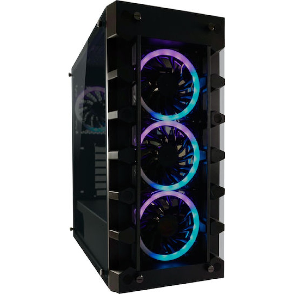 LC-Power Gaming 709B - Solar_System_X Midi Tower Κουτί Υπολογιστή με Πλαϊνό Παράθυρο και RGB Φωτισμό Μαύρο