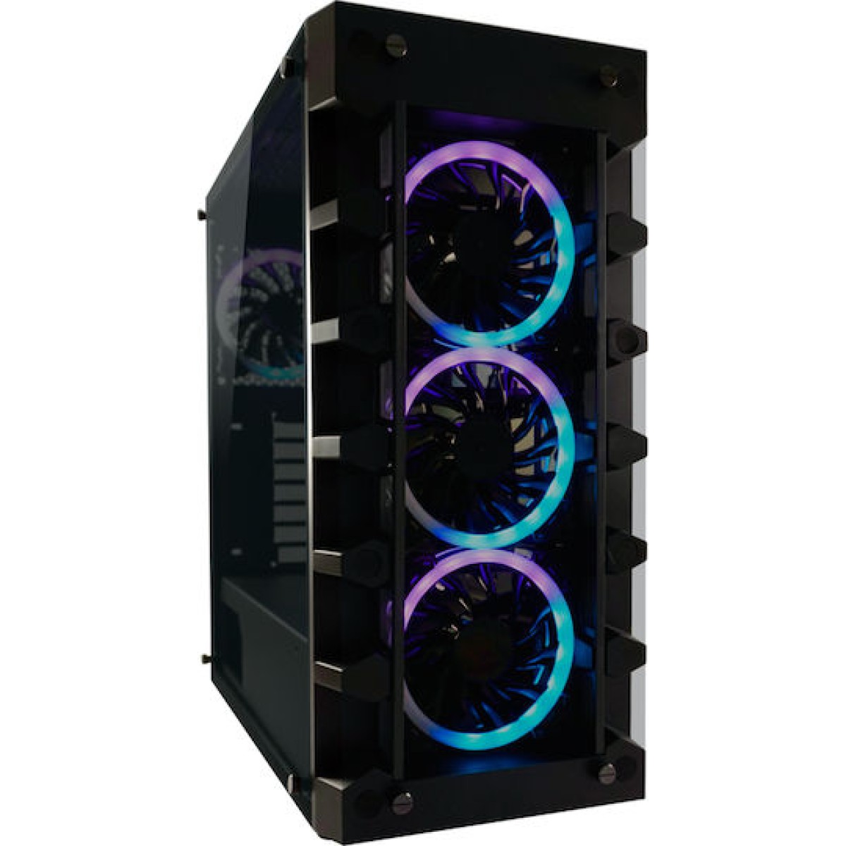 LC-Power Gaming 709B - Solar_System_X Midi Tower Κουτί Υπολογιστή με Πλαϊνό Παράθυρο και RGB Φωτισμό Μαύρο