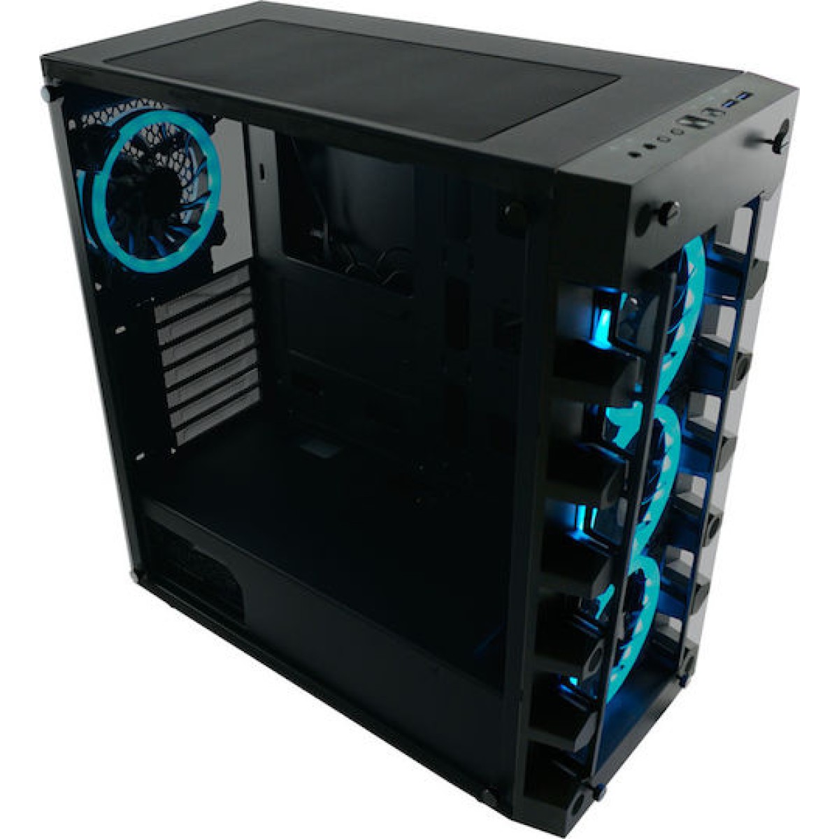 LC-Power Gaming 709B - Solar_System_X Midi Tower Κουτί Υπολογιστή με Πλαϊνό Παράθυρο και RGB Φωτισμό Μαύρο