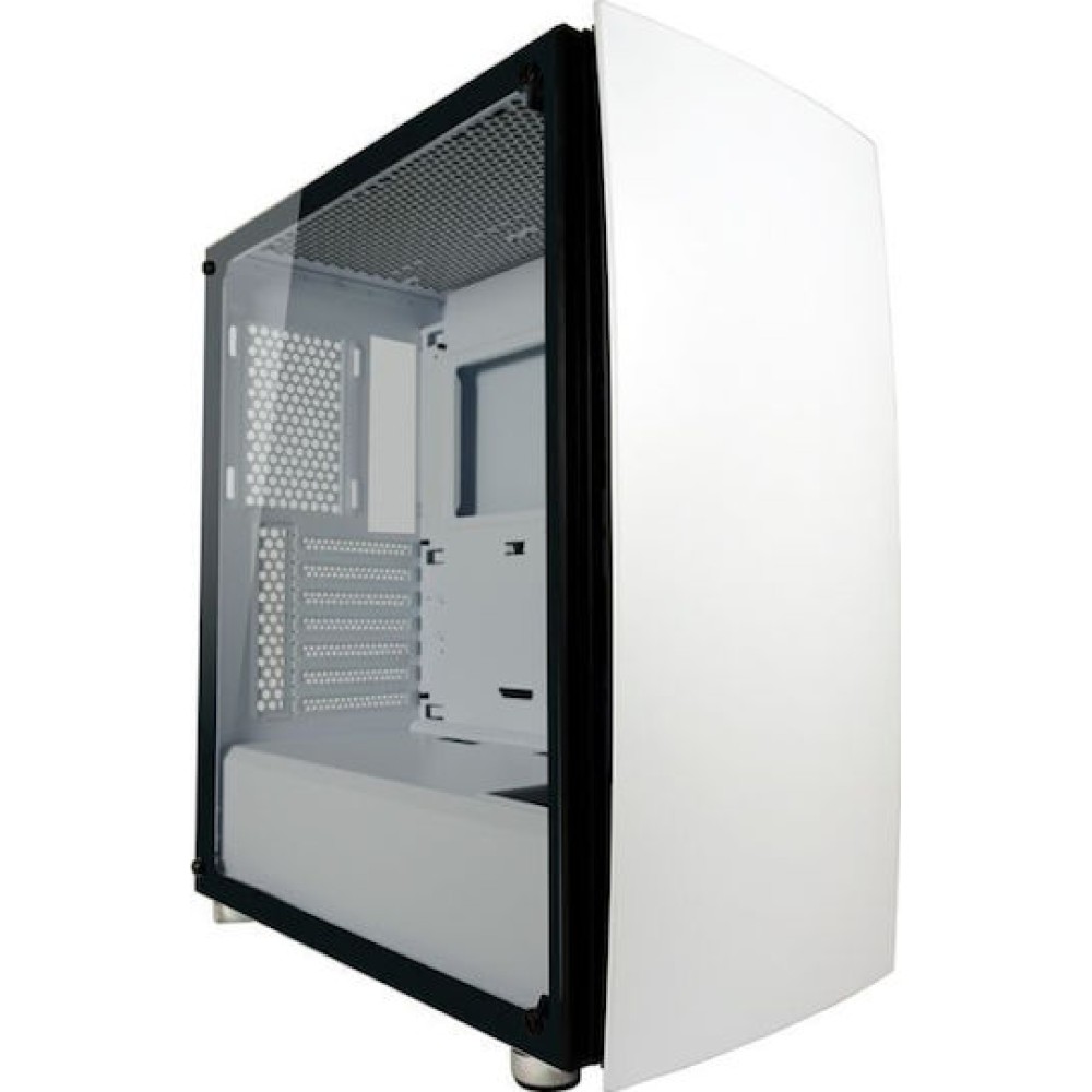 LC-Power Bright Sail X Gaming Midi Tower Κουτί Υπολογιστή με Πλαϊνό Παράθυρο Λευκό