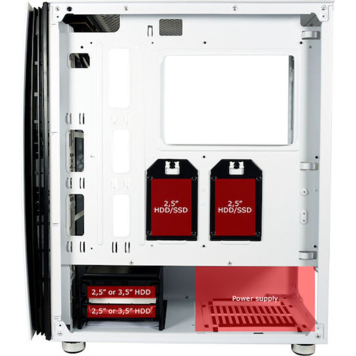 LC-Power Bright Sail X Gaming Midi Tower Κουτί Υπολογιστή με Πλαϊνό Παράθυρο Λευκό