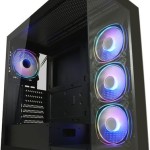 LC-Power Seamless_Pale_X Midi Tower Κουτί Υπολογιστή με Πλαϊνό Παράθυρο και RGB Φωτισμό Μαύρο